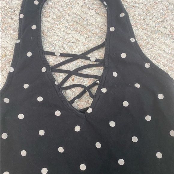 STREETWEAR SOCIETY | 3/$15 Black and White Polka Dot Crop Top - Picture 2 of 4